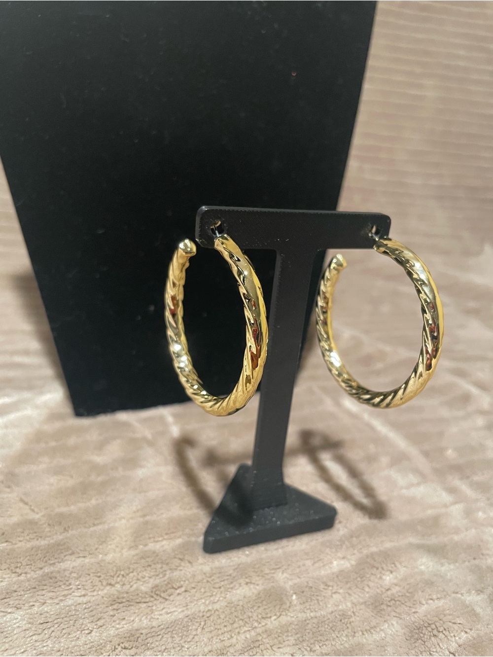 Gold-Tone Twisted Hoop Earrings - Women Jewelry